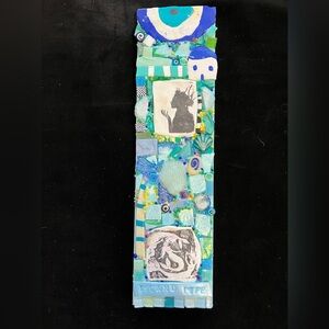 Handmade Clay Mosaic Art “Mermaids Life” Polymer Clay Original On Wood